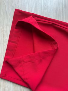 Red High-Waisted Wide-Leg Pants