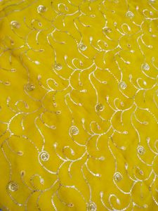 Yellow Embroidered Saree/ Dress material also