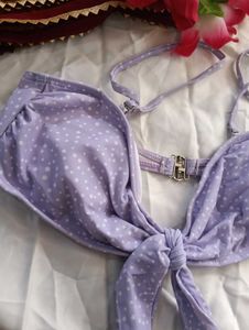 🎀BUY '1' GET '1' FREE Lilac Polka Dot Bikini Top
