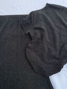 Dark Gray Knit Skirt and top Co-ords