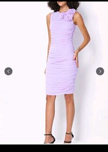 Cover Story Elegant Lavender Ruched Bodycon Dress
