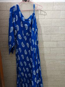 Stylish Blue Printed Dress