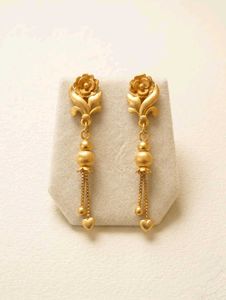 Golden Floral Drop Earrings