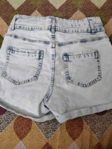 Acid Wash Denim Shorts