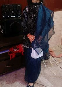 Elegant Black &amp; Blue garara Set