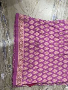 Purple Printed Kurta with Free Pants