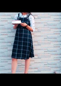 Cute Plaid Pinafore Dress