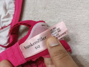 Lace Trim Pink Bra