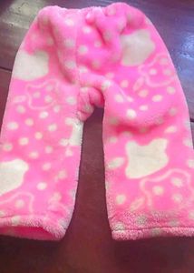 Soft Pink Polka Dot Fleece Pants