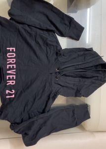 Forever 21 Black Cropped Hoodie