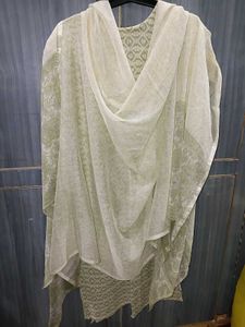 Elegant Green Printed Kurta Set with Dupatta