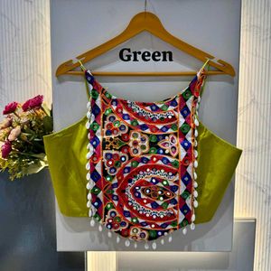 Embroidered Crop Top Blouse