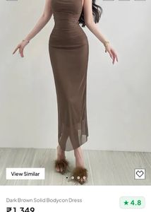 NEWME S-M Chic Dark Brown Bodycon Maxi Dress 🤎🤎�