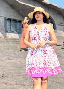 Floral Print Halter Dress