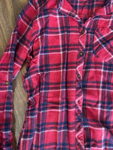 Red Plaid Long Sleeve Shirt