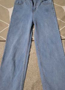 Denim wide leg jeans