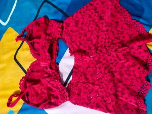 Beautiful Red Bra And Panty