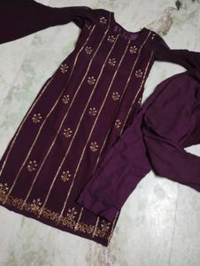 Elegant Purple Kurti Set