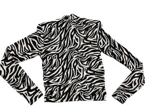 Animal Print Ruched Mesh Top