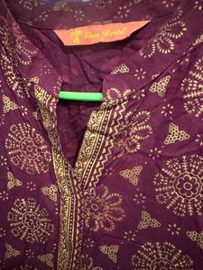 Elegant Indian Kurta with Gold Print