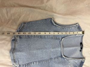 Westside Denim Square Neck Sleeveless Top