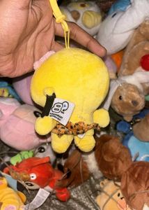 Cute Yellow Plush Toy with Keychain