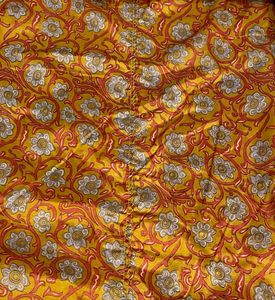 Vibrant Yellow Floral Print Saree