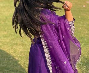 Embroidered Purple Kurta
