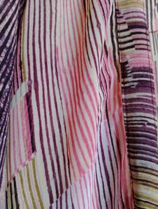 Gufrina Pink Striped Georgette Shrug (Women)