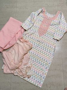 Beautiful Pastel Printed Kurta Set