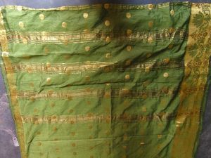 Beautiful Green Saree with Gold Motifs