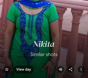 Vibrant Green Kurta with Blue Embellishments