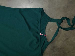 Elegant Green Halter Neck Dress