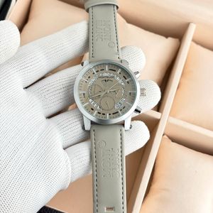 Stylish Mont Blanc Grey Leather Watch