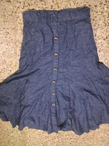Blue Button-Down Skirt