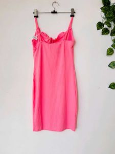 Ribbed Tie-Front Cami Dress