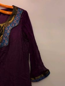 Purple/megenta festive Embroidered Kurta