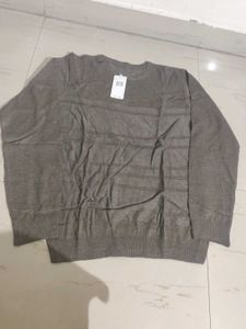 Men's Grey Textured Striped Sweater