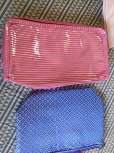 unused Cosmetic Bags - Pink & Blue