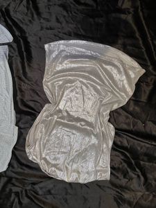 metallic sliver top -xs/s