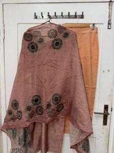 Elegant Rose Gold Kurta Set with Dupatta