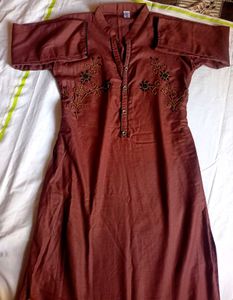Cotton Collar Kurti Pant Set
