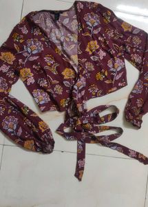 Floral Wrap Top