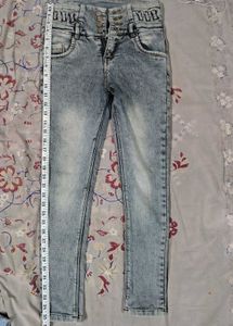 High-Waisted Acid Wash Jeans