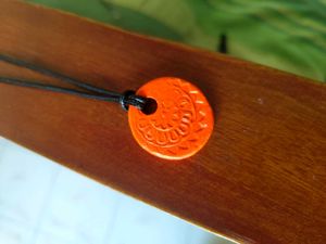 Orange Boho Pendant Necklace