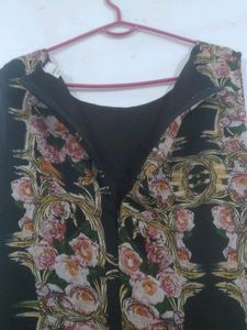 Vintage Floral Dress with Ornate Pattern