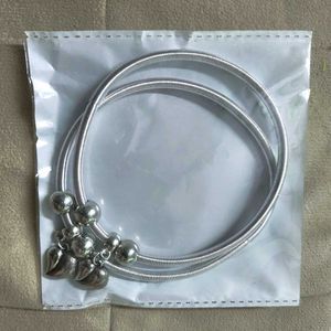Silver Anklets with Heart Charms