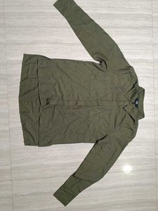Women's Olive Green Button-Down Shirt