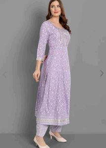 Beautiful Lavender Kurta Set with Dupatta