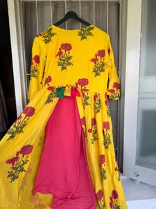 Bright Yellow Floral Print Kurta